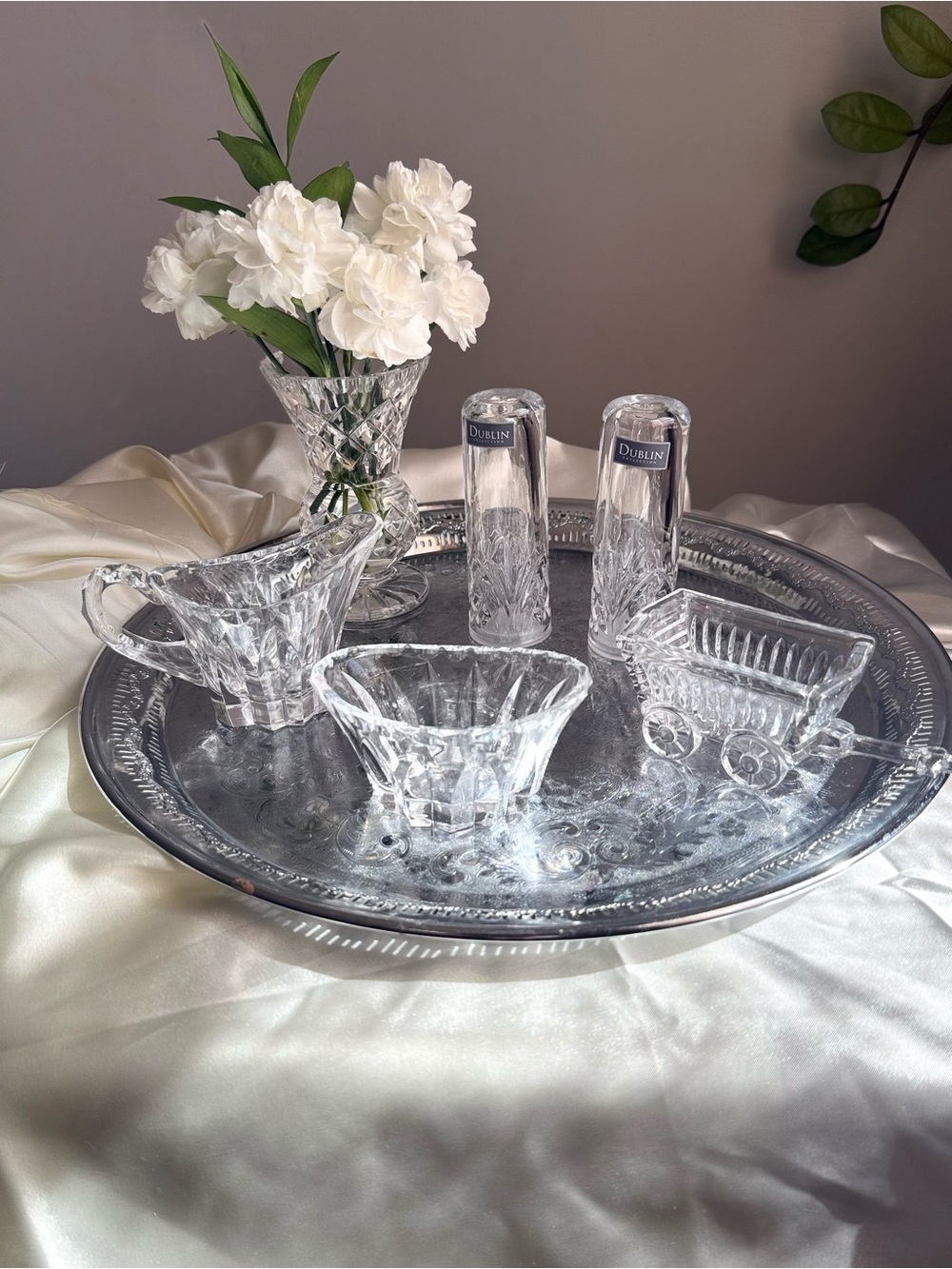 Dublin Clear Crystal Serving Set - Clear Glass Tableware